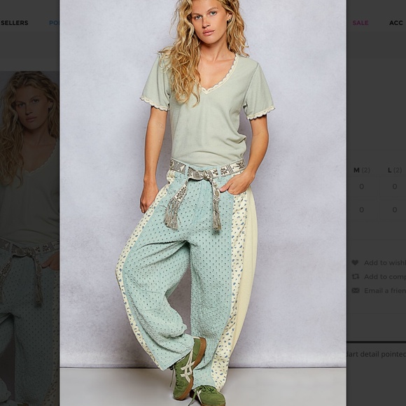 POL “ Detroit “ POL Relaxed Fit Textured Twill Pants in Sage SR15 - Picture 5 of 5